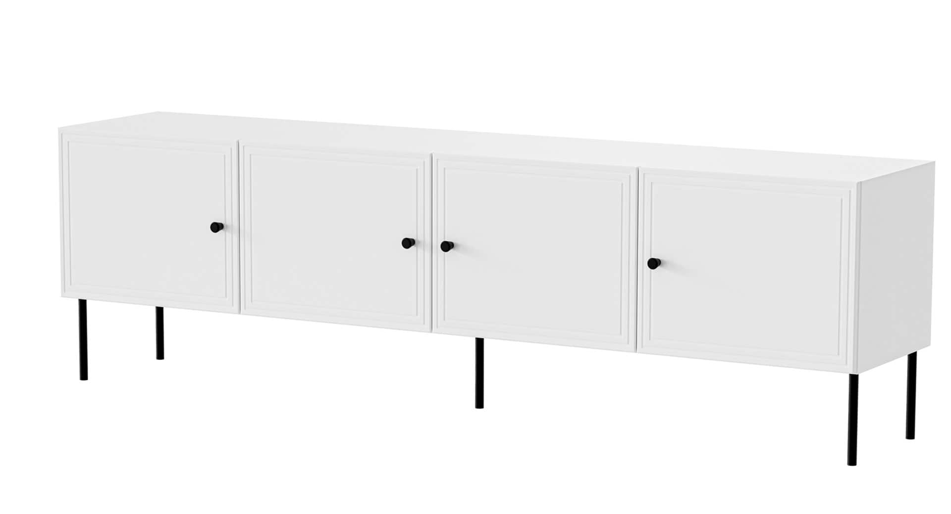 Szafka RTV 4D PALAZZO BIS 201x40x60 biały matowy — zdjęcie 1 z 4