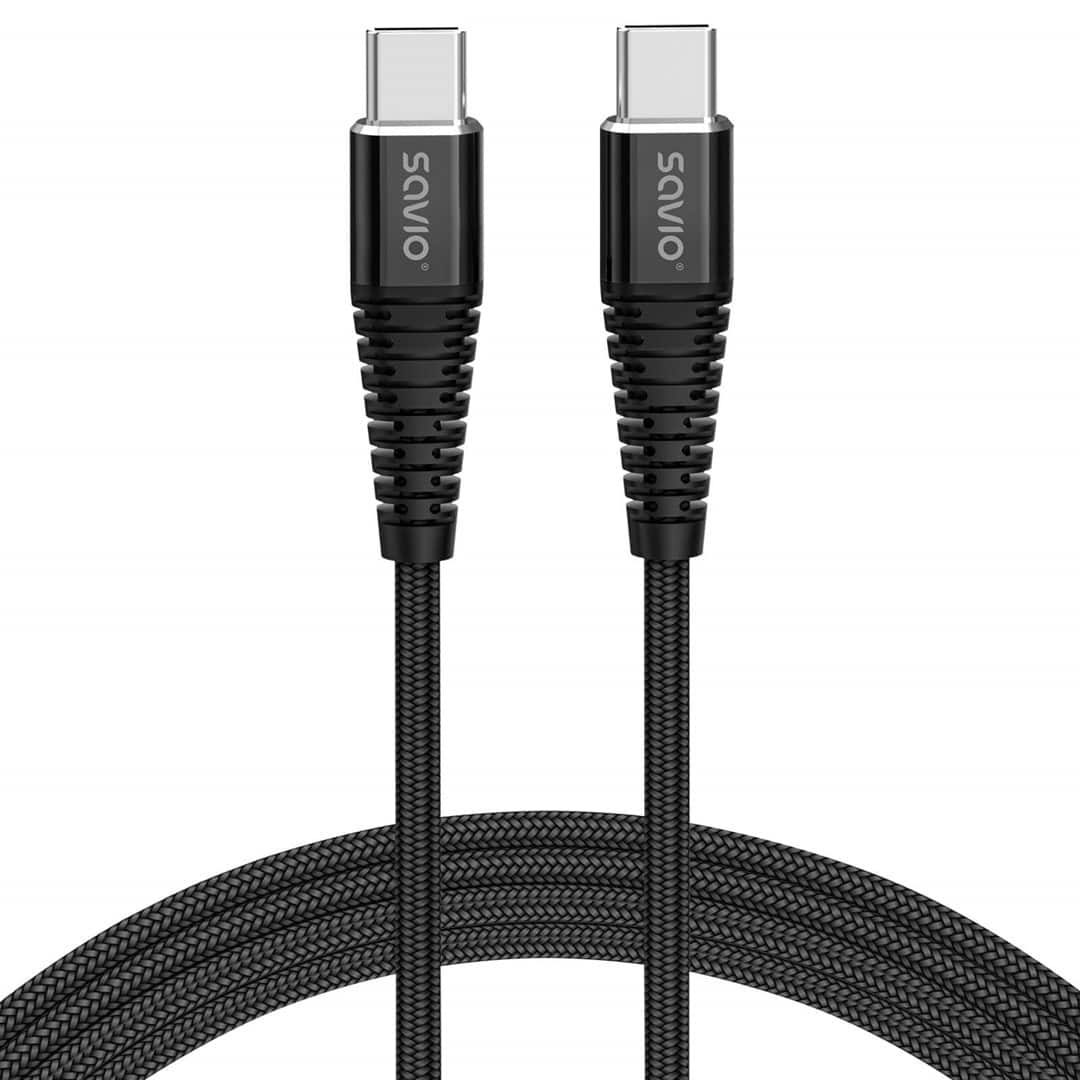 SAVIO KABEL USB TYP C - USB TYP C 5A, 1M CL-159 — zdjęcie 1 z 4