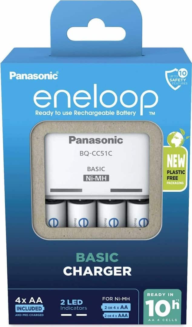 ŁADOWARKA PANASONIC BASIC + 4x AA ENELOOP 2000 mAh — zdjęcie 1 z 3