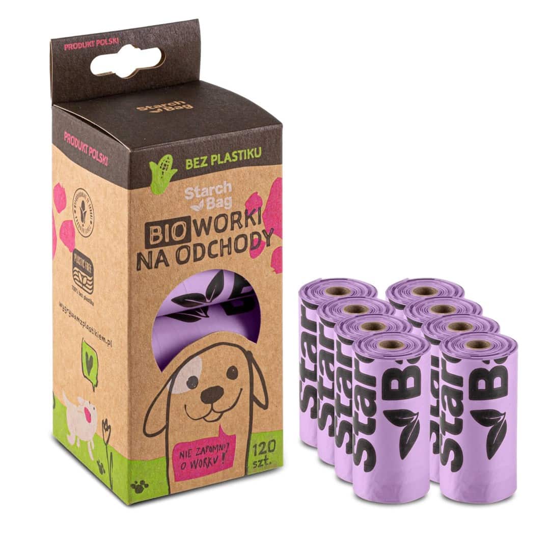 STARCHBAG BIOworki 8 rolek x 15 szt. kol. liliowy — zdjęcie 1 z 8