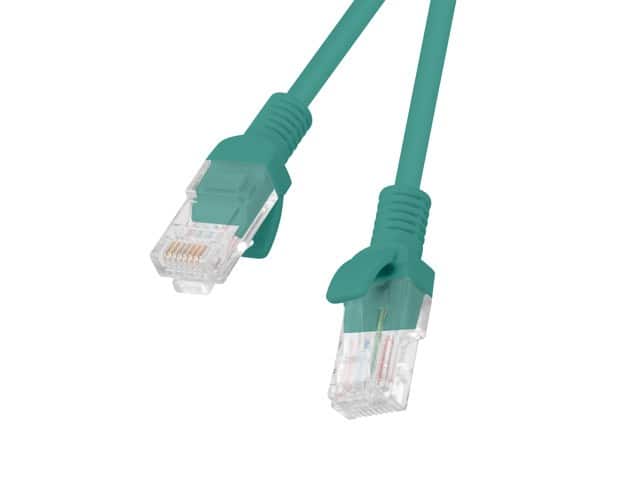 Kabel Patchcord Lanberg PCU5-10CC-0150-G (RJ45 - RJ45 ; 1,5m; UTP; kat. 5e; kolor zielony) — zdjęcie 1 z 2