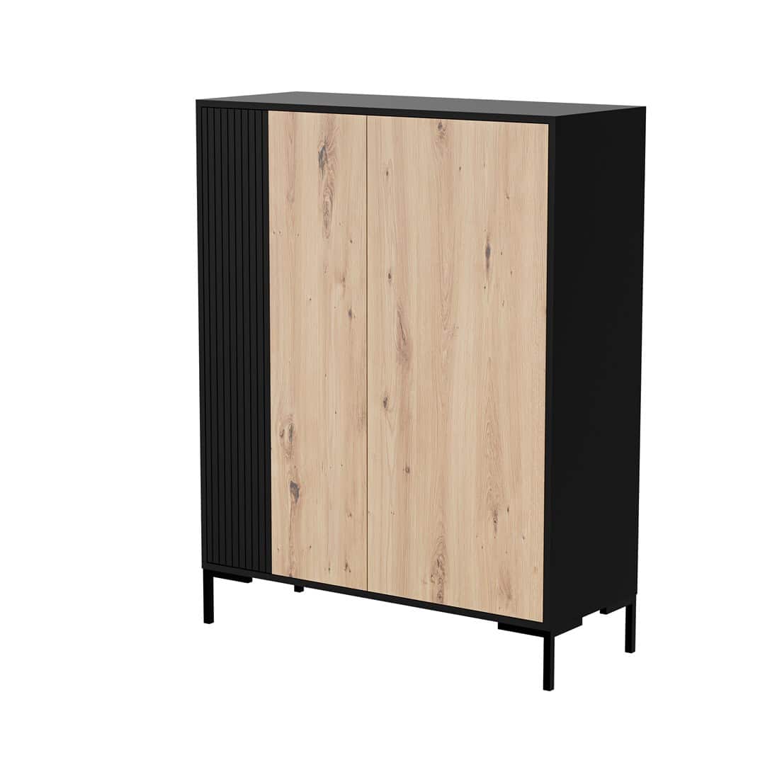 Komoda MERCI czarny/dęb artisan 100x40x129 — zdjęcie 1 z 3