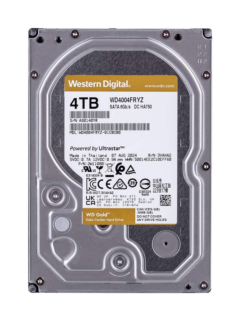 Dysk serwerowy HDD WD Gold DC HA750 WD4004FRYZ (4 TB; 3.5"; SATA) — zdjęcie 1 z 3