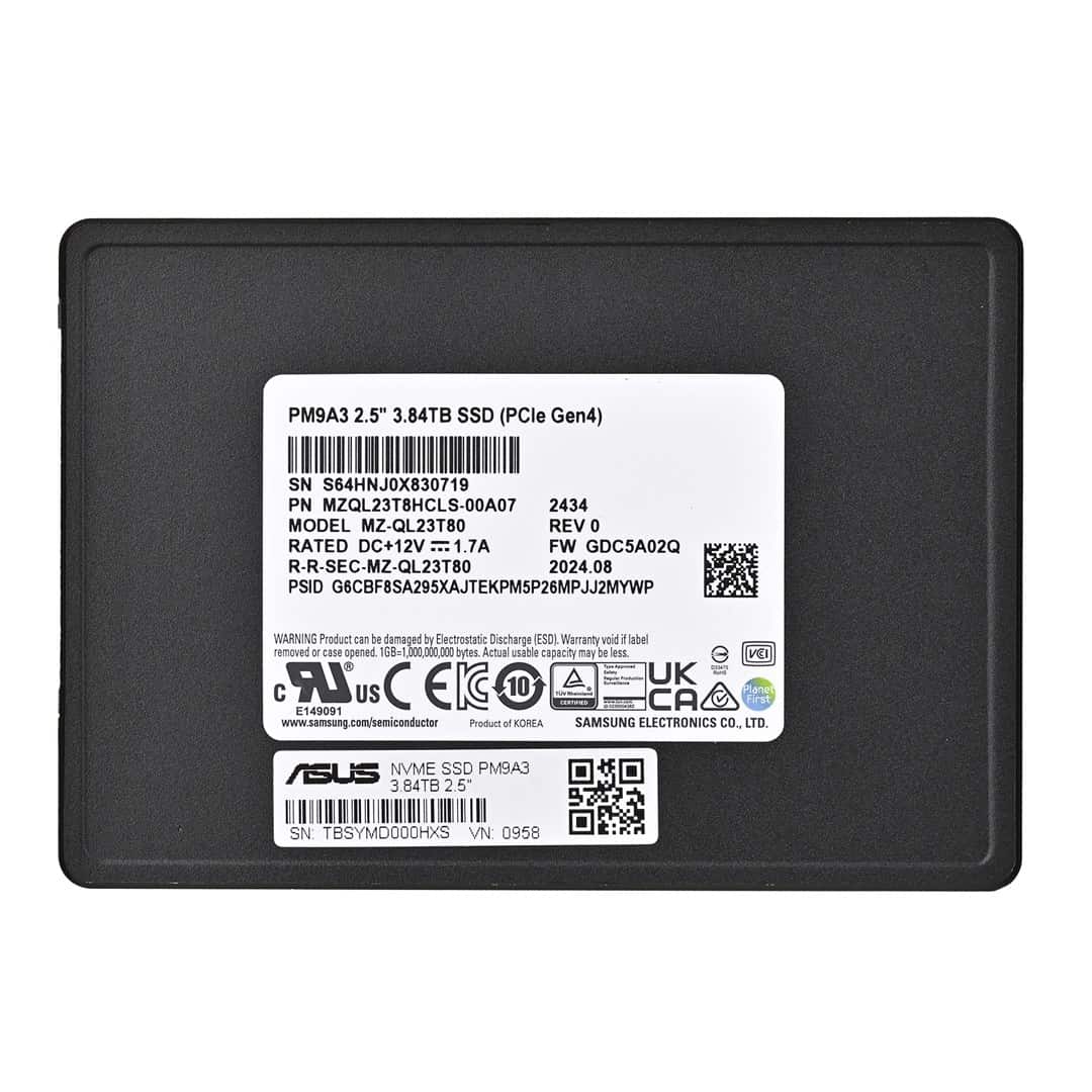 Dysk SSD Samsung PM9A3 3.84TB U.2 NVMe Gen4 MZQL23T8HCLS-00A07 (DWPD 1) — zdjęcie 1 z 4