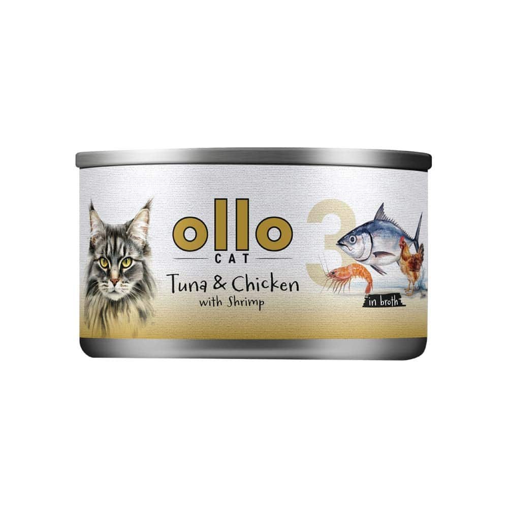 Ollo Tuna & Chicken with Shrimp in Broth Nr 3 70g — zdjęcie 1 z 2
