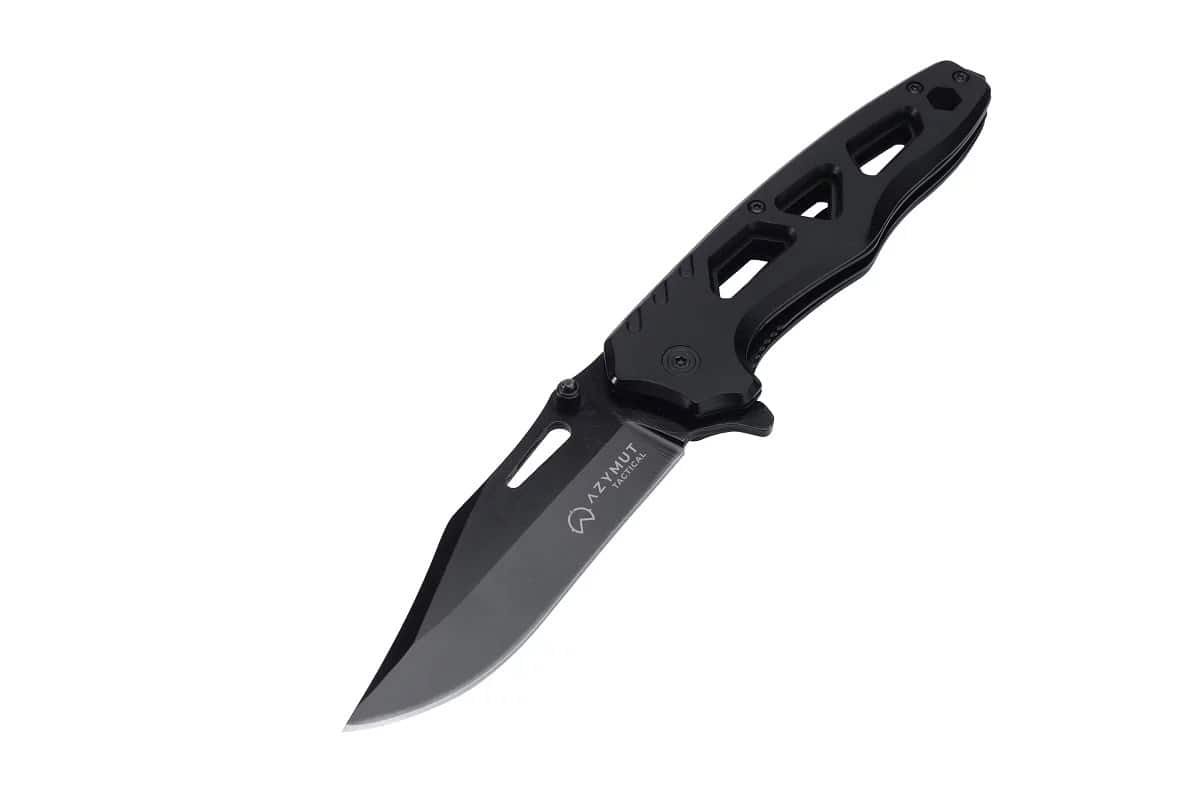 Nóż taktyczny AZYMUT Tactical Black rozkładany — zdjęcie 1 z 3