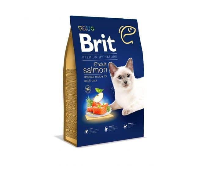 BRIT Dry Premium By Nature Adult Łosoś - sucha karma dla kotów - 1,5 kg (OUTLET)