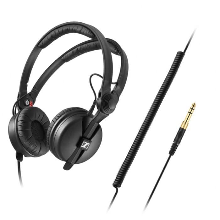 Sennheiser HD 25 PLUS - Słuchawki profesjonalne, zamknięte, przewód prosty i spiralny, dodatkowe poduszki welurowe, pokrowiec — zdjęcie 1 z 6