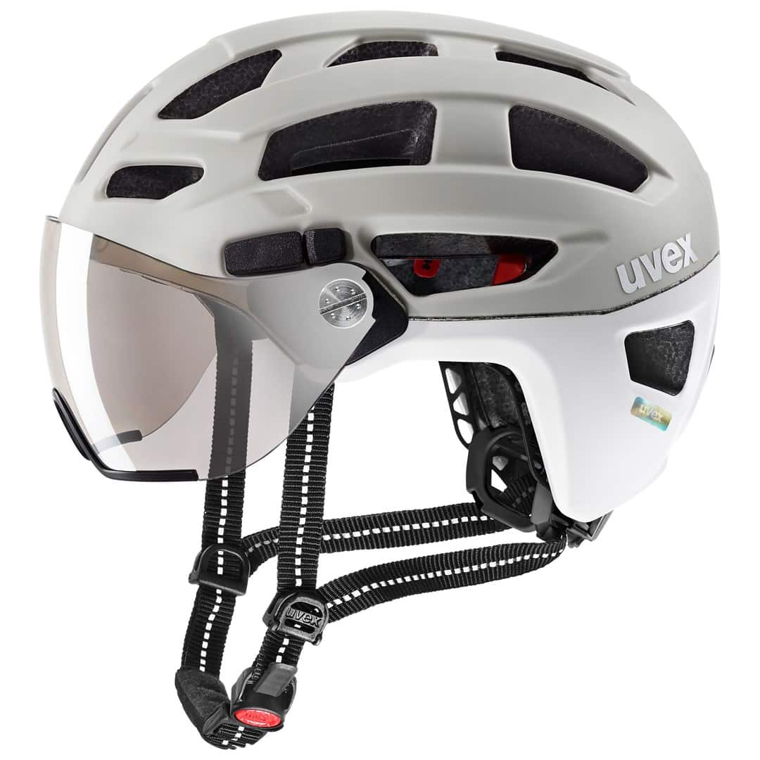 Kask rowerowy UVEX Finale visor 56-61cm, piaskowy/biały — zdjęcie 1 z 8