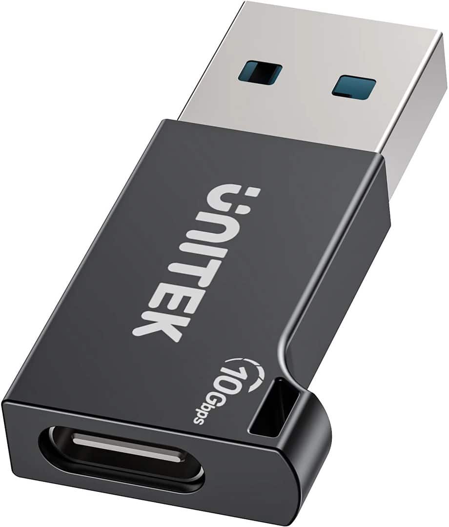 UNITEK ADAPTER USB-A - USB-C 10 GBPS M/F CZARNY — zdjęcie 1 z 8