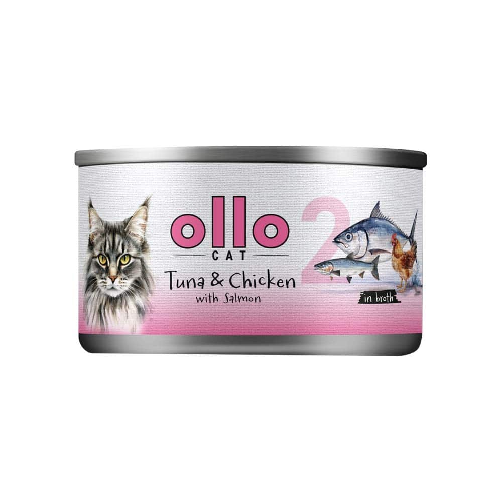 Ollo Tuna & Chicken with Salmon in Broth Nr 2 70g — zdjęcie 1 z 2