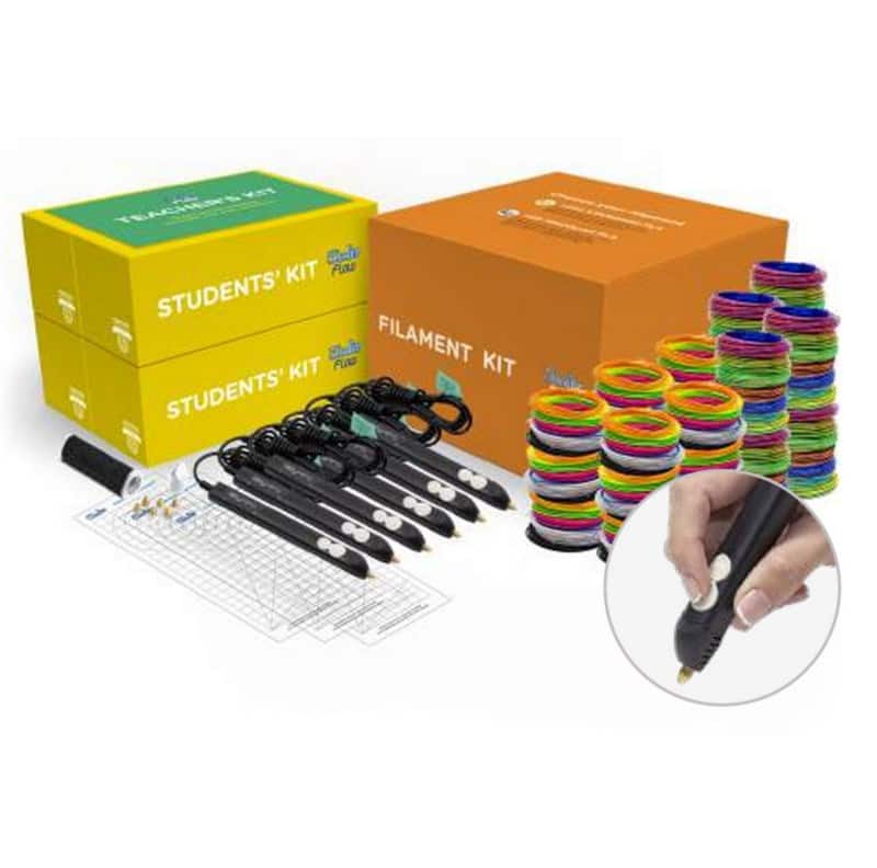 3DOODLER ZESTAW EDUKACYJNY 3DOODLER FLOW, 12 DŁUGOPISÓW, FILAMENTY I AKCESORIA FLOWEDU — zdjęcie 1 z 5