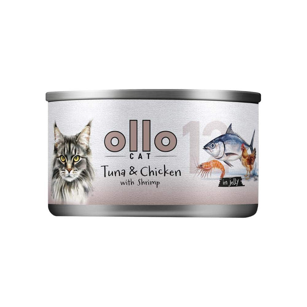 Ollo Tuna & Chicken with Shrimp in Jelly Nr 12 70g — zdjęcie 1 z 2