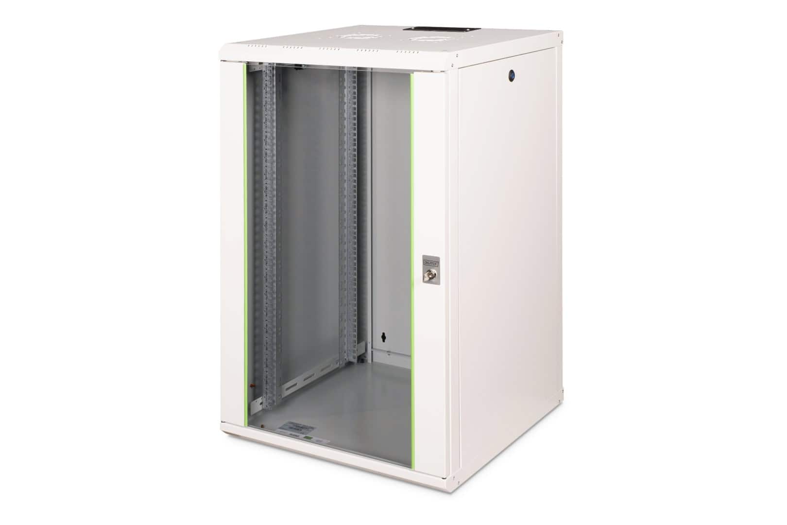 Szafa sieciowa wisząca Unique 19" 20U rack 600x600, drzwi szyba, szary, niedzielona, złożona, 100kg — zdjęcie 1 z 8