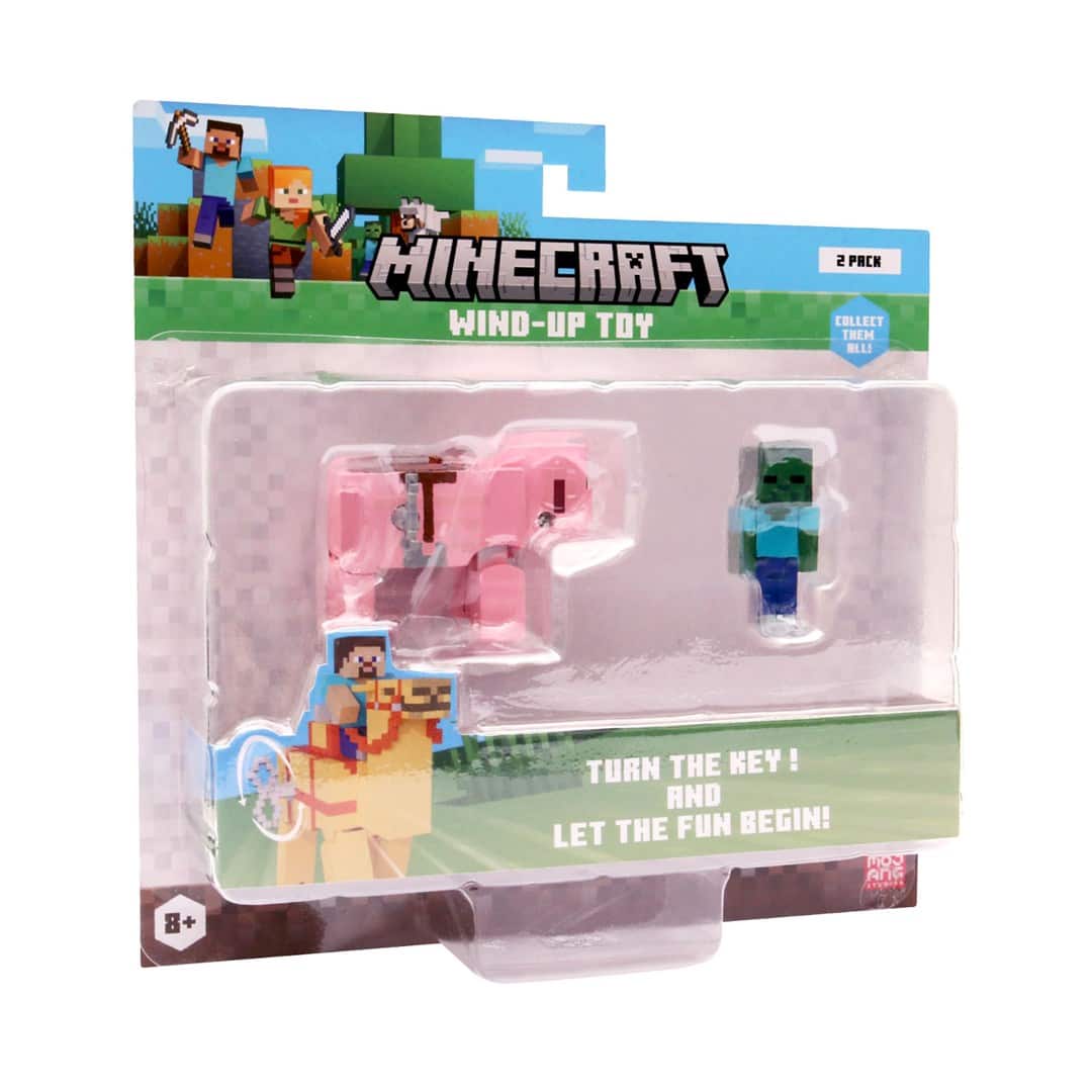 MINECRAFT S2 3D WIND-UP TOY - BABY ZOMBIE & PIG — zdjęcie 1 z 4