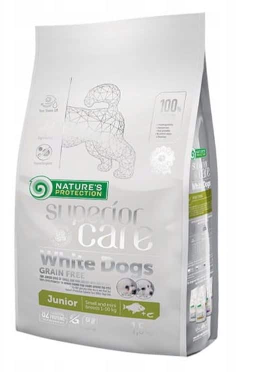 Nature's Protection White Dogs Grain Free Białoryba Junior Small and Mini Breeds 1.5 kg (OUTLET)