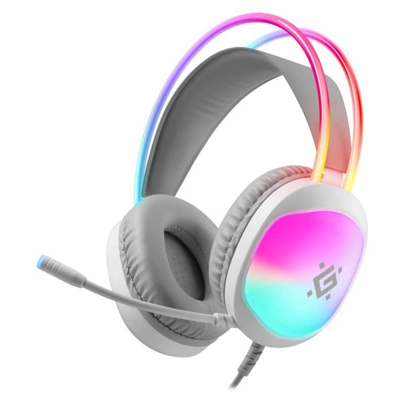 DEFENDER SŁUCHAWKI Z MIKROFONEM ECLIPSE RGB BIAŁE 62440 — zdjęcie 1 z 8