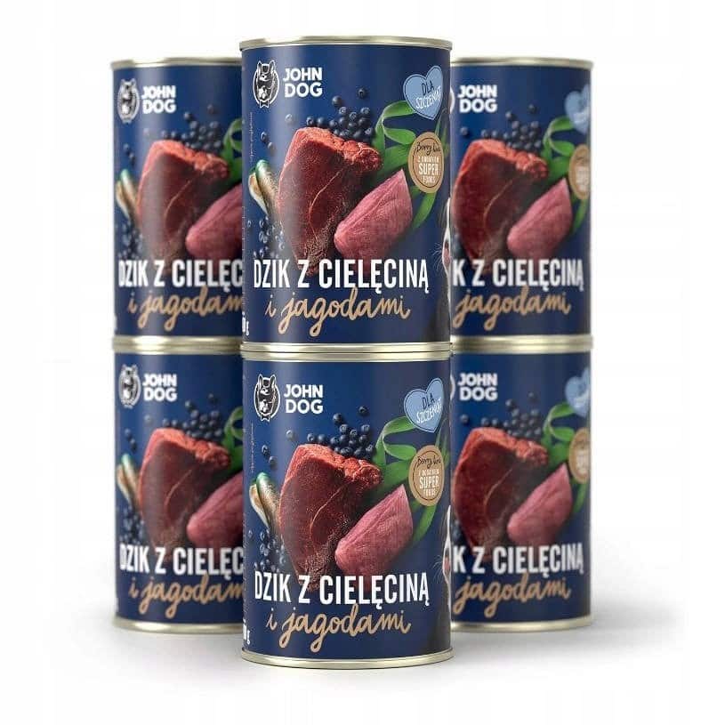 John Dog BERRY dzik z cielęciną i jagodami 400g*6 — zdjęcie 1 z 2