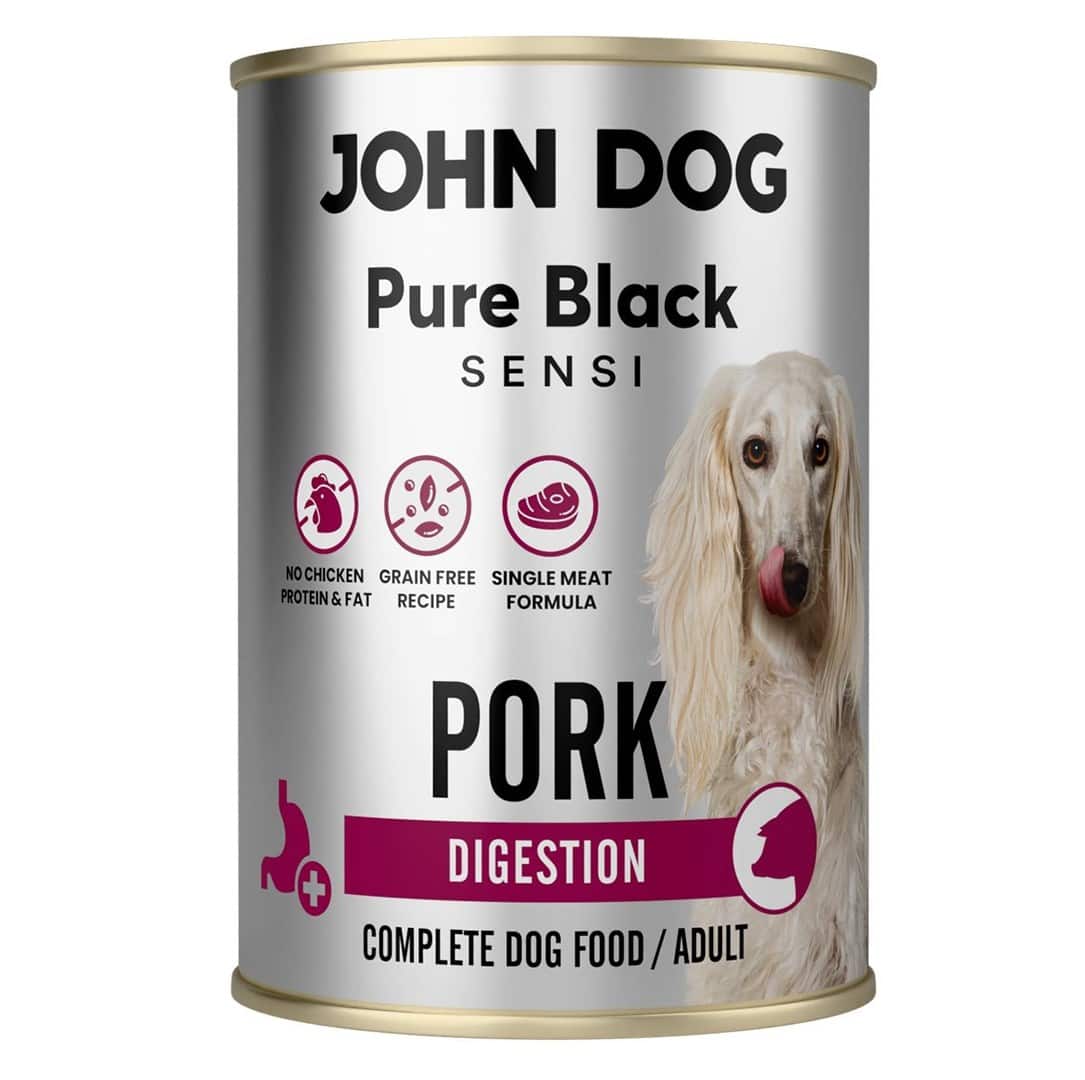 John Dog PURE BLACK SENSI DOROSŁY DIGESTION WIEPRZOWINA 400g