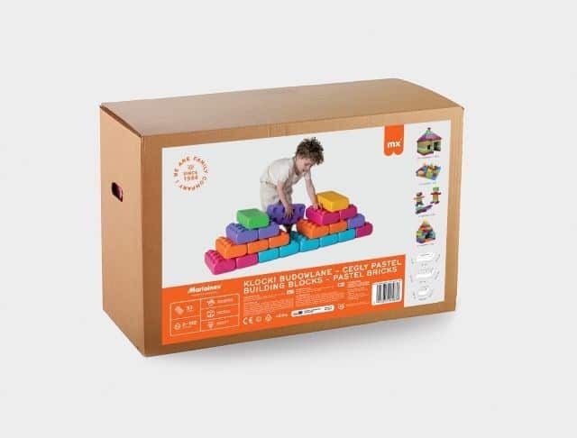 Klocki budowlane "cegły" Marioinex, 33 elementy pastelowe — zdjęcie 1 z 3