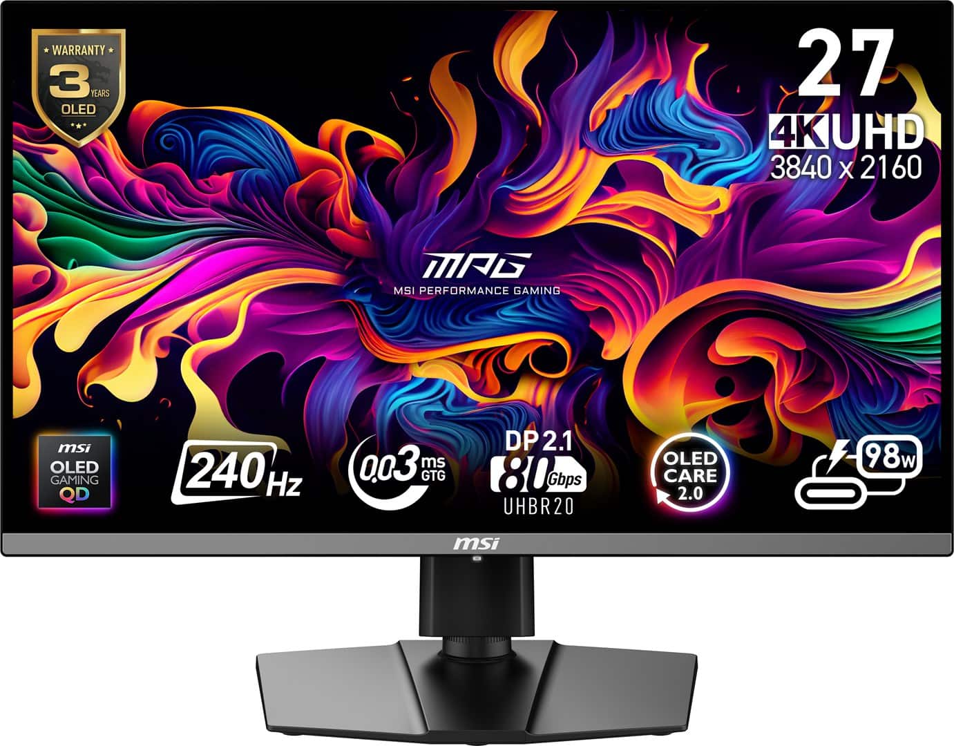 MSI Monitor 26.5" MPG 272URX QD-OLED LED UHD 240Hz — zdjęcie 1 z 8