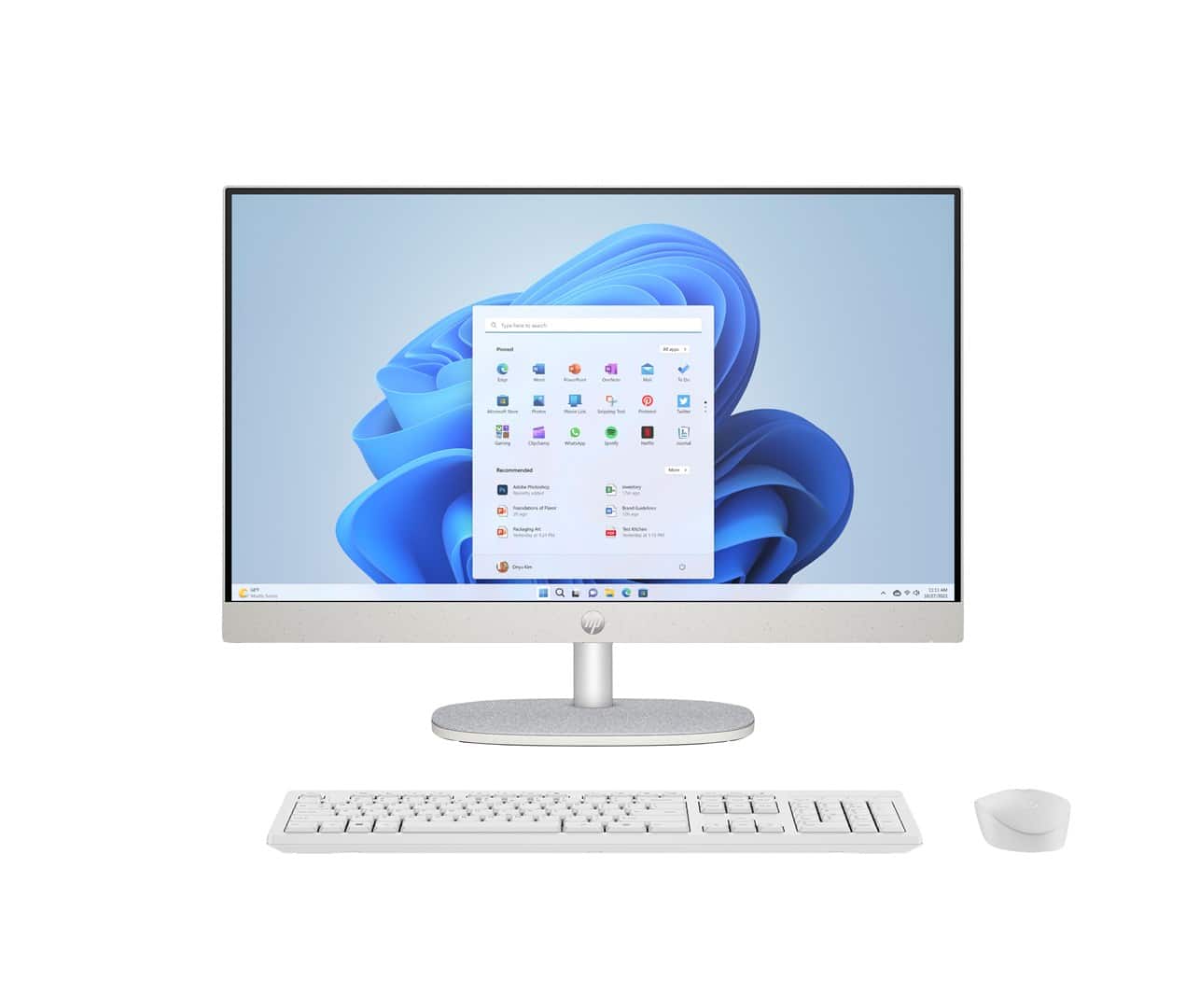 HP AIO 24-cr0124nw i3-N300 23.8"FHD IPS 250nits AG 8GB DDR4 3200 SSD512 UHD Cam720p kB+Mouse Win11 Shell White 2Y — zdjęcie 1 z 8
