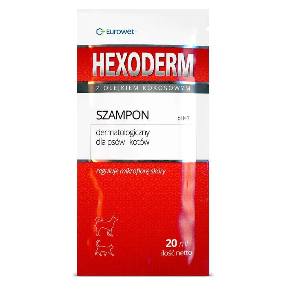 Eurowet Hexoderm Wsparcie mikroflory skóry dla psa i kota 20x20ml
