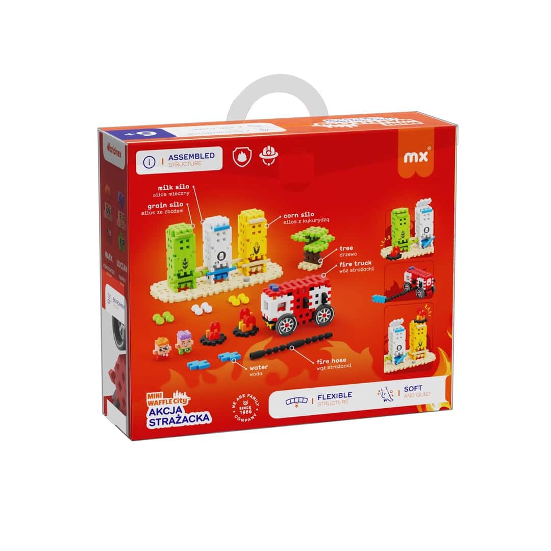 MARIOINEX Klocki Mini Waffle City Akcja strażacka, 148 elementów — zdjęcie 1 z 6