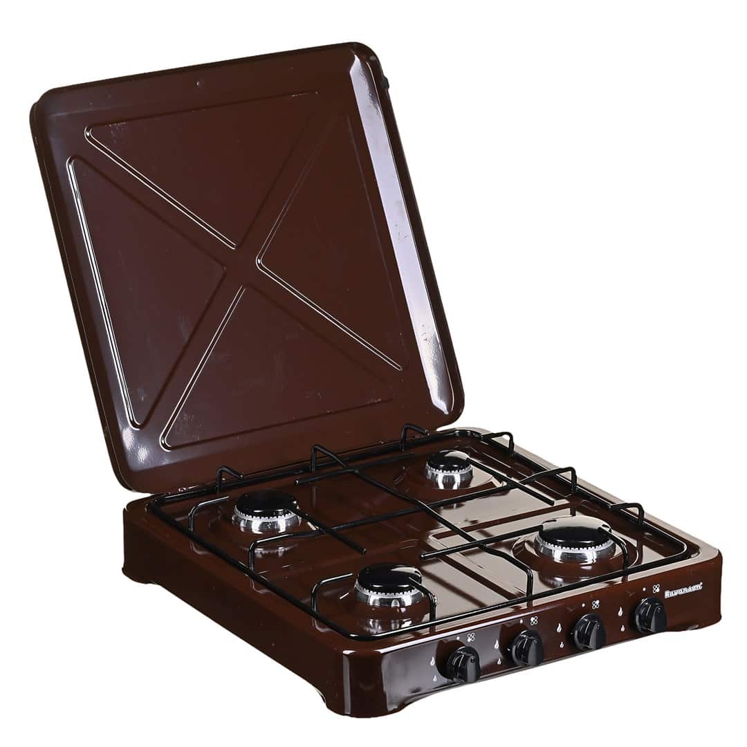 Kuchenka gazowa nastawna 4-palnikowa Ravanson K-04BR (brązowy) (OUTLET) — zdjęcie 1 z 8
