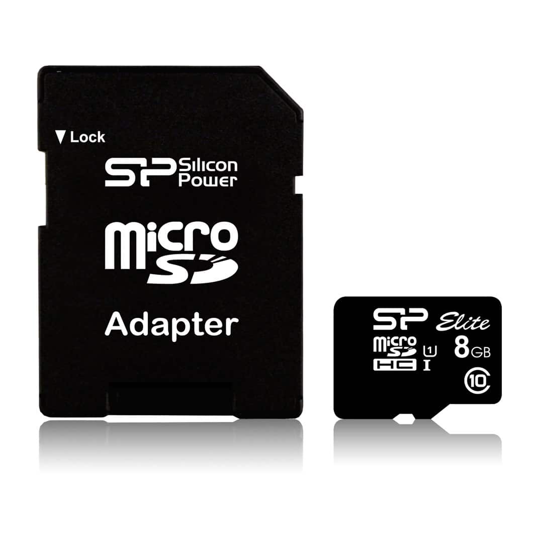 Karta pamięci Silicon Power microSDHC Elite 8GB CL10 UHS-1 (U1) + ADAPTER microSD-SD (SP008GBSTHBU1V10SP) — zdjęcie 1 z 2