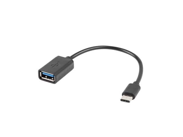 LANBERG ADAPTER USB-C(M)->USB-A(F) 2.0 15CM OTG AD-OTG-UC-01 — zdjęcie 1 z 2