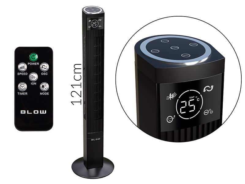 BLOW WENTYLATOR KOLUMNOWY XXL 125CM 90W CZARNY — zdjęcie 1 z 8