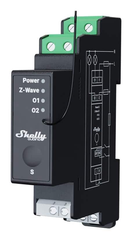 Sterownik dwukanałowy na szynę DIN z pomiarem energii Z-Wave Shelly Qubino Wave Pro 2 — zdjęcie 1 z 3