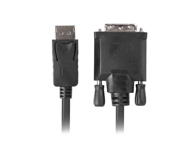 Kabel Lanberg CA-DPDV-10CU-0018-BK (DisplayPort M - DVI-D M; 1,8m; kolor czarny) — zdjęcie 1 z 2