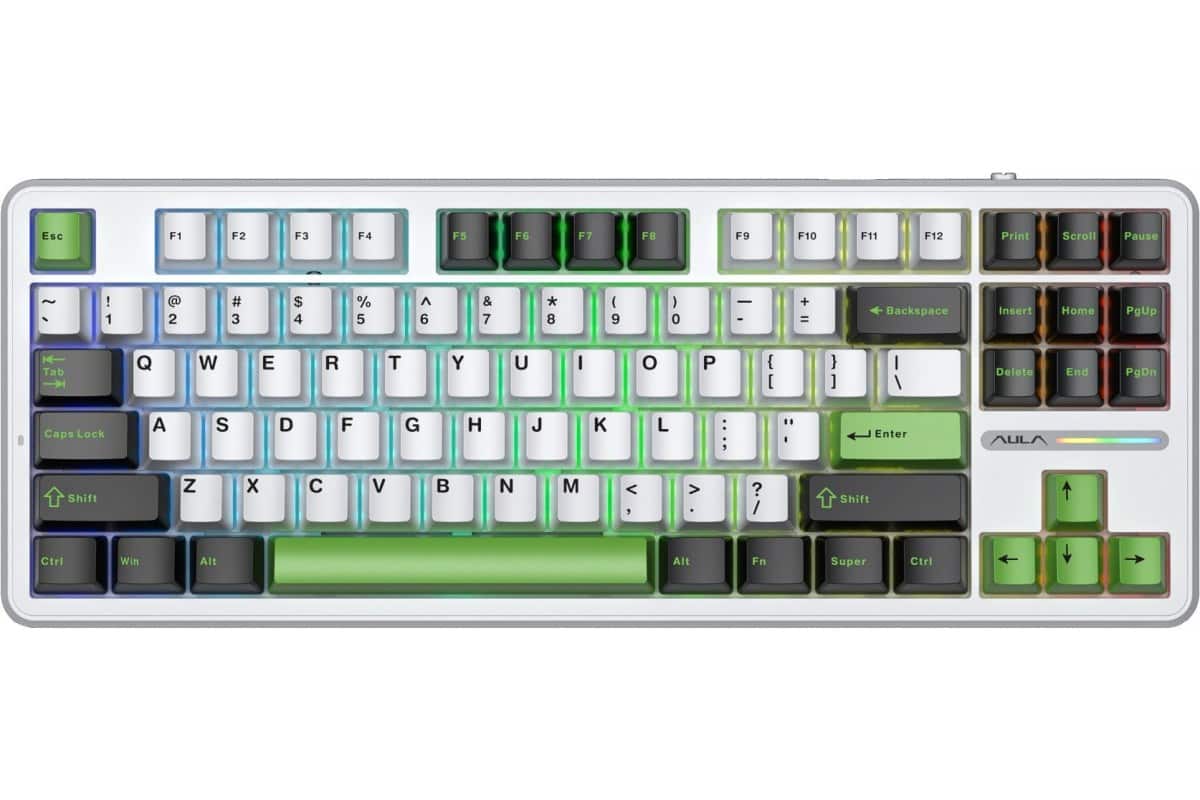 Klawiatura gasket F87 Thunder Black GrayWoodV3 switch RGB AULA — zdjęcie 1 z 6