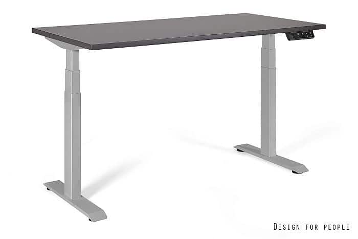 Biurko/Stolik z regulowaną wysokością UNIQUE ACTIVE I 14-C103W-G-140-YZ-13 szary stelaż i blat, 140X70 cm — zdjęcie 1 z 2