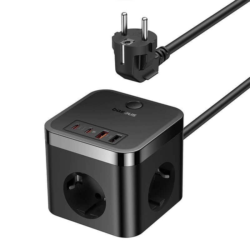 Listwa zasilająca Baseus PowerCombo 3AC+2U+2C 30W EU (1,5m; czarny) — zdjęcie 1 z 5