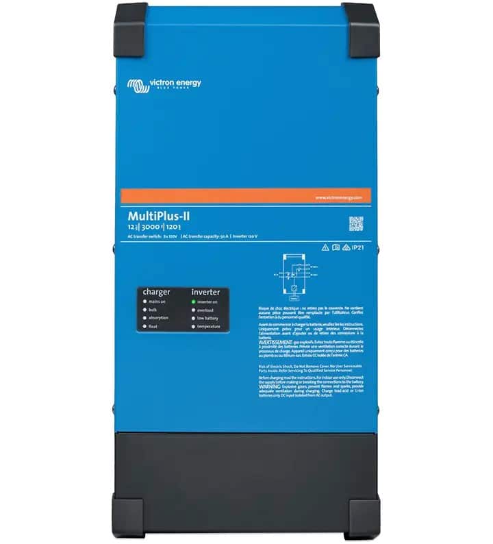 Victron Energy MultiPlus-II adapter zasilający/inwentor Wewnętrzna 3000 W Czarny, Niebieski (OUTLET)