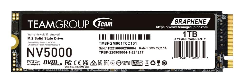 Dysk SSD Team Group NV5000 1TB M.2 PCIe NVMe Gen4 — zdjęcie 1 z 4