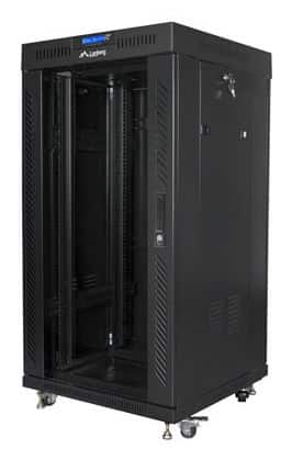 LANBERG SZAFA STOJĄCA RACK 19" 22U 600X600 CZARNA DRZWI SZKLANE LCD (FLAT PACK) V2 — zdjęcie 1 z 5