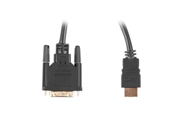 Kabel Lanberg CA-HDDV-20CU-0030-BK (HDMI M - DVI-D (24+1) M; 3m; kolor czarny) — zdjęcie 1 z 2