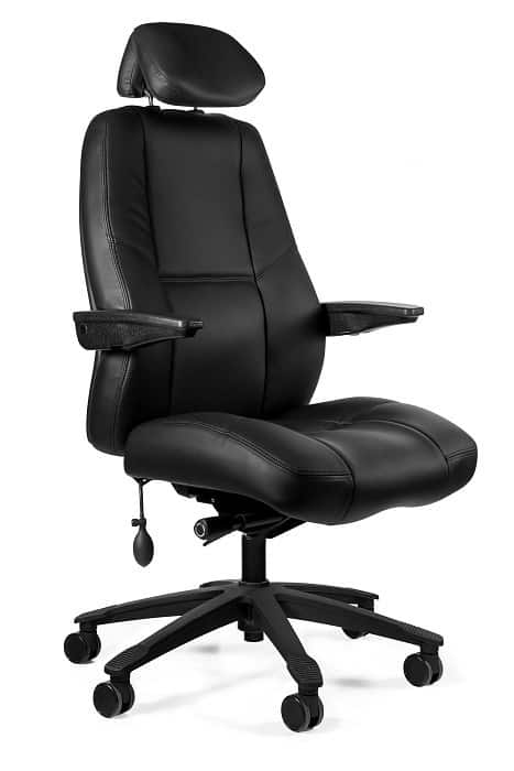 Fotel biurowy UNIQUE ATLAS ZM-2225H-PU-ML-42 czarna eko-skóra — zdjęcie 1 z 2