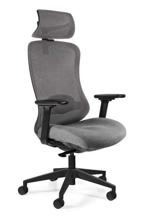 Fotel biurowy UNIQUE ADAPTA SK-6255H-CB-02-36 szary z zagłówkiem — zdjęcie 1 z 2