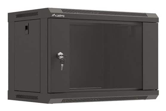 LANBERG SZAFA INSTALACYJNA RACK WISZĄCA 19" 6U 540X350 CZARNA DRZWI PRZESZKLONE (FLAT PACK) — zdjęcie 1 z 8