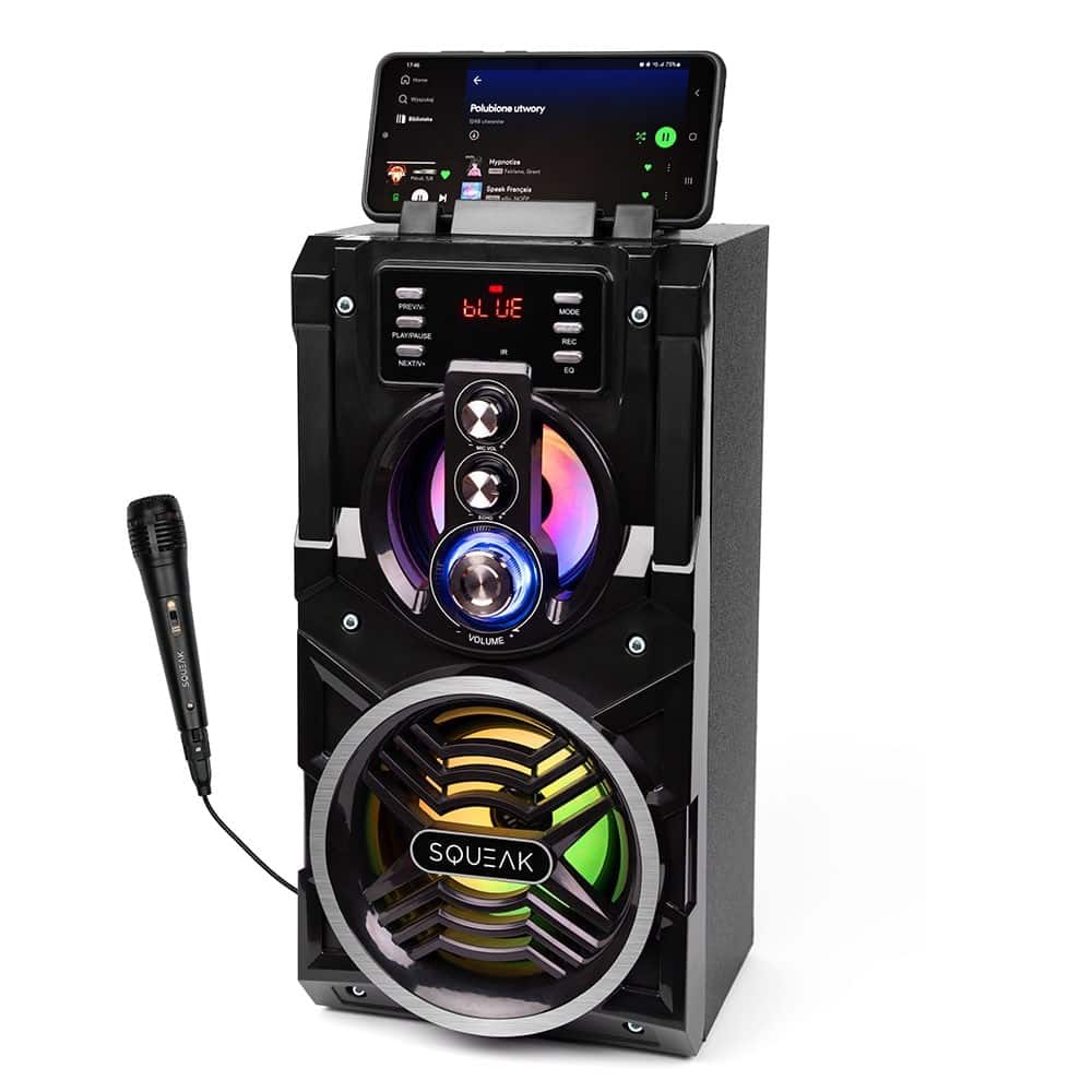 SQUEAK BEATBOXER BLUETOOTH 5.1 SPEAKER - GŁOŚNIK BLUETOOTH Z KARAOKE, RADIO FM, MICROSD, AUX I USB SQ1000 — zdjęcie 1 z 8