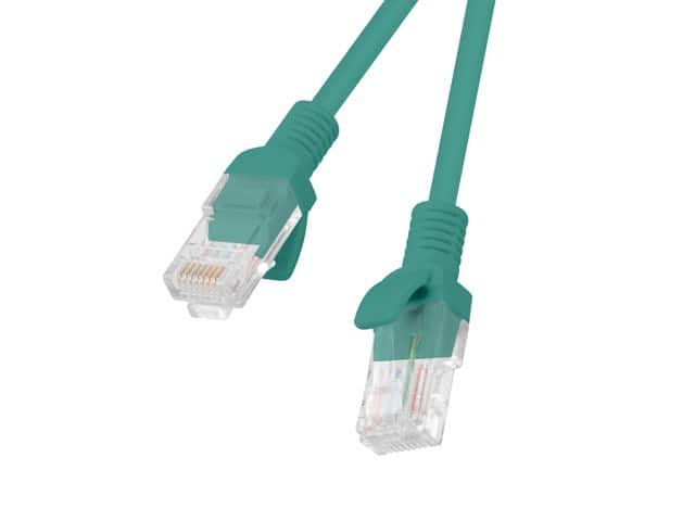 Patchcord UTP Lanberg PCU5-10CC-0050-G (RJ45 - RJ45 ; 0,50m; UTP; kat. 5e; kolor zielony) — zdjęcie 1 z 2