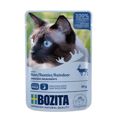 BOZITA Mięsne kawałki w galarecie z reniferem - saszetka dla kota - 85g