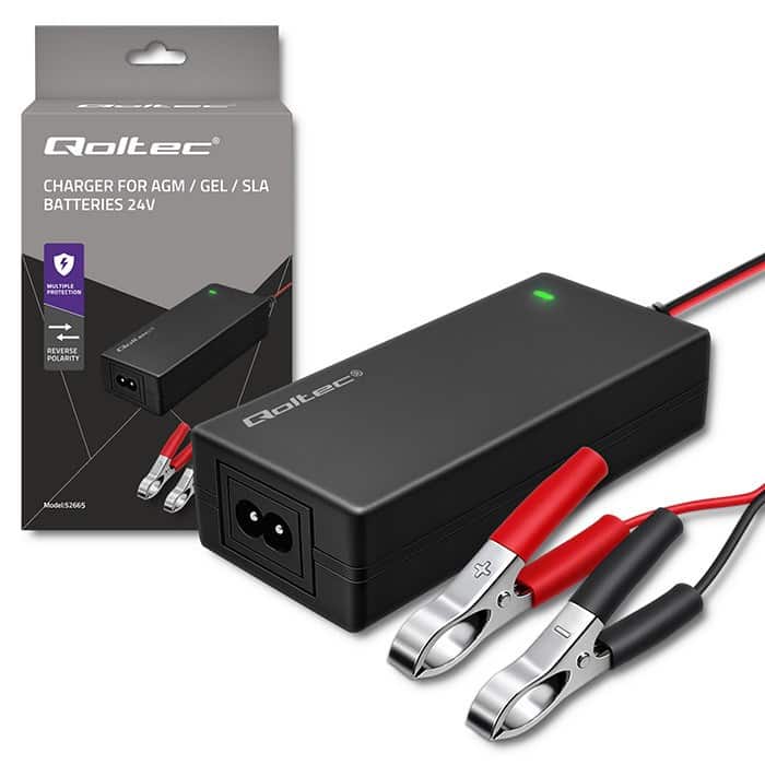 QOLTEC ŁADOWARKA DO AKUMULATORA AGM GEL STD | PROSTOWNIK 24V 2A 48W | LED — zdjęcie 1 z 8