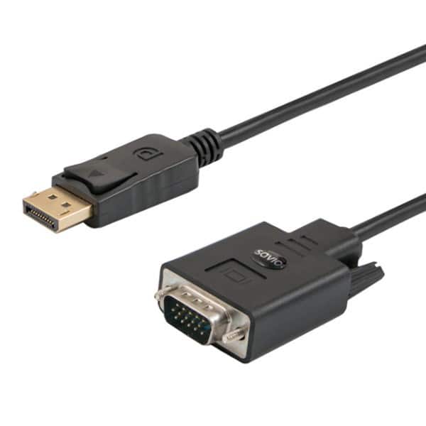 SAVIO KABEL DISPLAY PORT DO VGA 1.8M CL-203