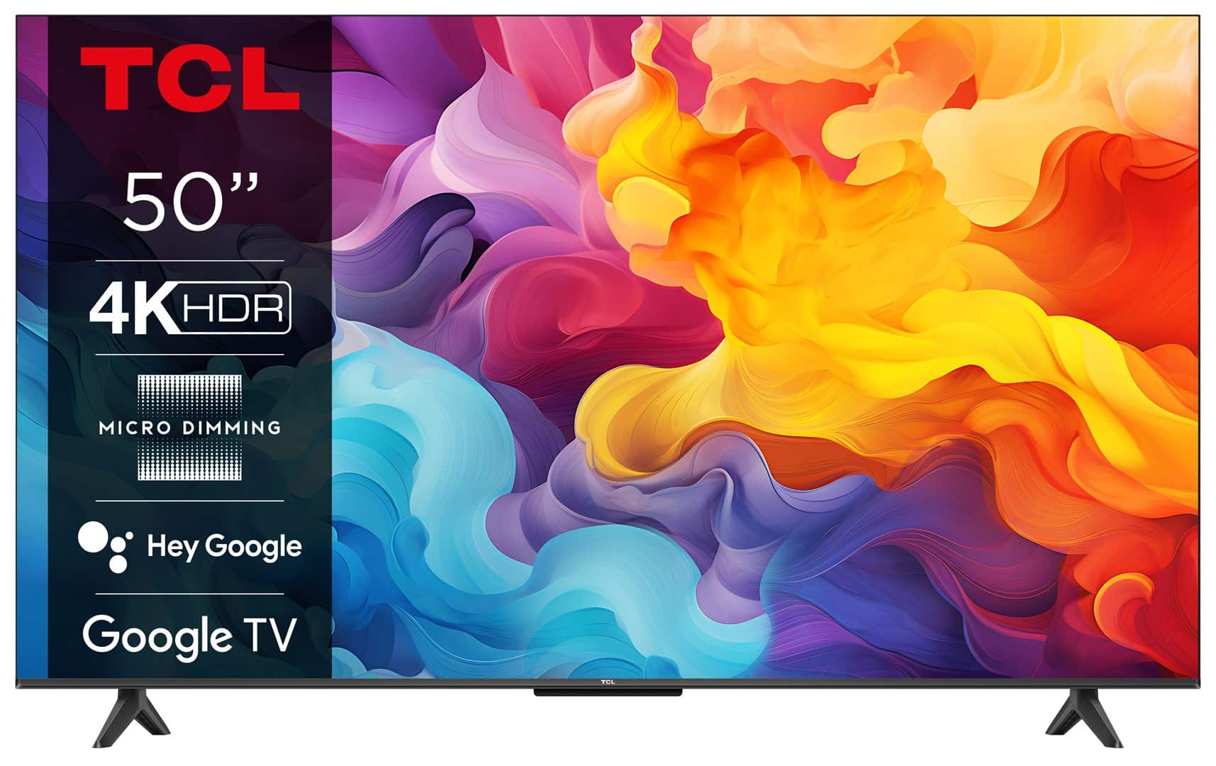 Telewizor TCL 50P655 LED 50" 4K Ultra HD Google TV Dolby Vision DVB-T2 Czarny (OUTLET) — zdjęcie 1 z 8